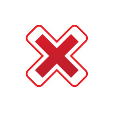 Fototapeta premium red cross mark in white background symbol