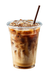 Refreshing iced coffee with milk and ice cubes for a perfect summer day