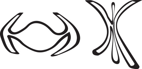 Fototapeta premium Abstract Organic Swirls & Modern Butterfly Shapes Vector Pack