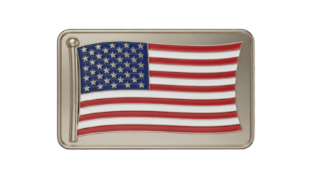 American flag pin rendering isolated PNG with Transparent Background