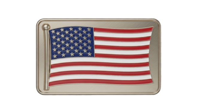 American flag pin rendering isolated PNG with Transparent Background