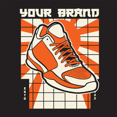 Fototapeta premium Sneaker shoes . Concept. Flat design. Vector illustration. Sneakers in flat style. Sneakers side view. Fashion sneakers. 