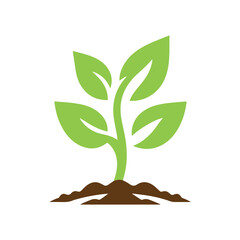 plant sprout vector silhouette clip art logo design illustration