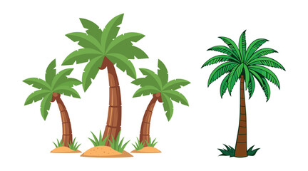Fototapeta premium Beach Palm Tree Pattern Vector Seamless for Tropical on White Background