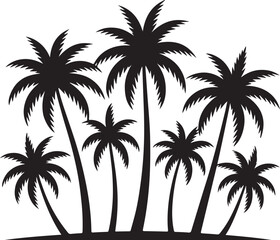 Fototapeta premium silhouette of palm trees