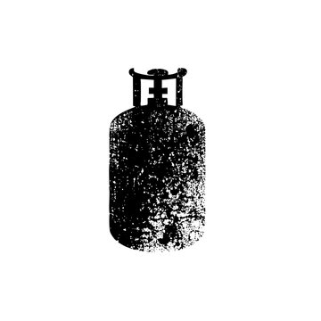 recommend clip art: Vector Black silhouette of a gas cylinder with a valve.