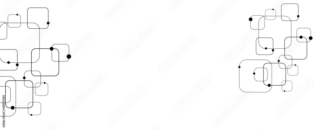 Poster vector white curved lines, dots with copy space. technology background with crossed lines and dots. 