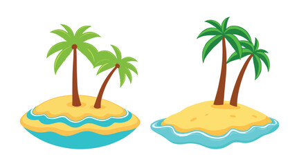 Realistic Coconut Palm Tree Vector with Detailed Leaves on white background.