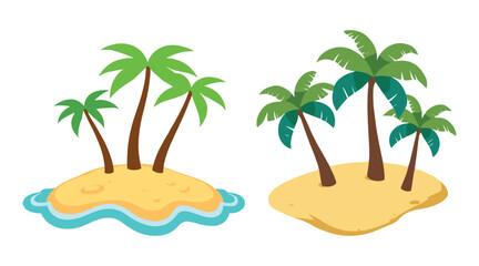 Realistic Coconut Palm Tree Vector with Detailed Leaves on white background.