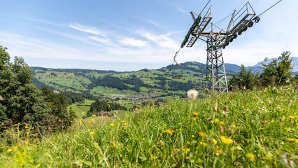 A beautiful mountains panorama in Switzerland on july 20th 2025
