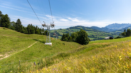 A beautiful mountains panorama in Switzerland on july 20th 2025
