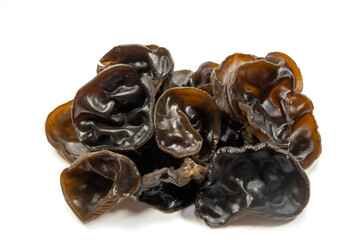 Chinese black fungus isolated on white background