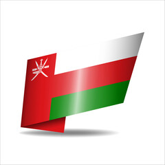 Folded national flag, shining with a shadow.
