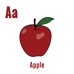 Alphabet for coloring Apple