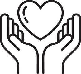 Obraz premium Helping Hands with Heart Vector Pack – Donation, Hope, and Human Kindness Symbols