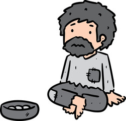 Illustration of beggar
