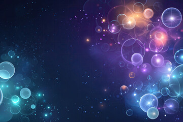Ultra-Realistic Floating Molecular Forms with Neon Blue Highlights & Mist