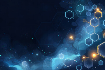 Ultra-Realistic Floating Molecular Forms with Neon Blue Highlights & Mist