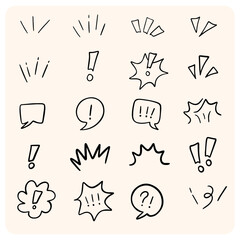 Hand-drawn Communication and Emphasis Doodles Vector Set