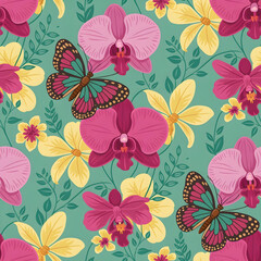 seamless background with flowers