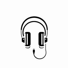 Fototapeta premium A vector illustration of a headphone icon on a white background