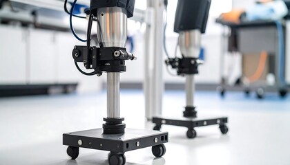 Examining Medical Equipment with Mobile Stands in a Clean Room