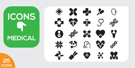 Medicine and Health symbols,minimal thin line web icon set
