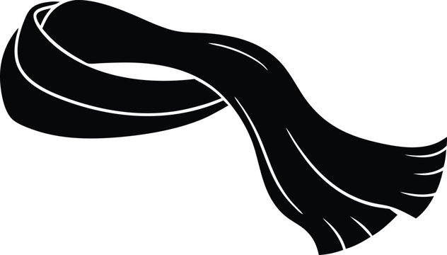black scarf flowing, elegant, simple design clip art preview