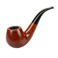 Elegant wooden smoking pipe with a rich brown finish and a sleek black mouthpiece