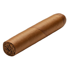 Thick brown cigar rolled from tobacco leaf a luxury product for smoking and relaxation classic