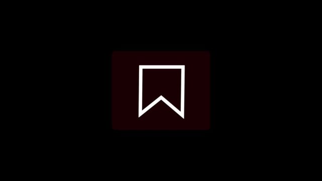 minimal animated bookmark icon design with a smooth motion on a black background.