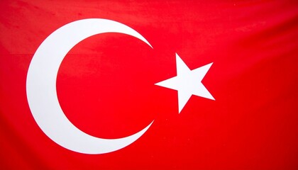Turkey flag tribute with crescent and star emblem on bold red backdrop, minimalist centered layout, symbolic representation of national identity, cultural pride, and clean composition.
