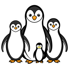 penguins on a white background