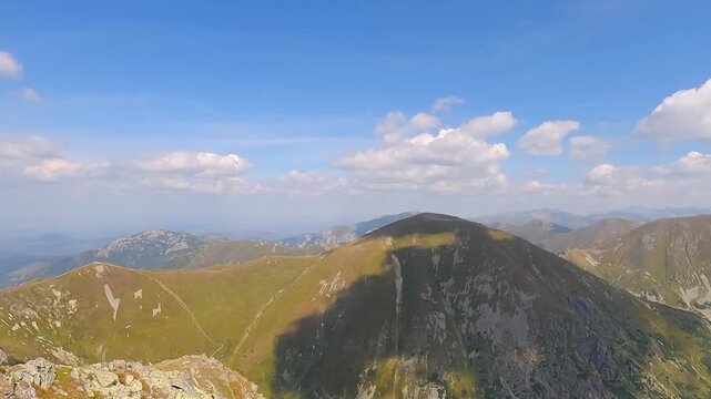 View from Jakubina hill in Western Tatras mountains in Slovakia during beautiful summer day