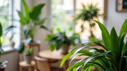 Blurred Indoor Plants Background