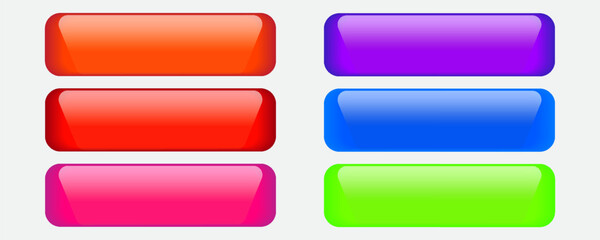 Set of colored web buttons. Vector illustration.