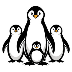 penguins on a white background