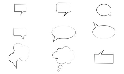 Empty Speech Bubble, Cartoon bubble, Comic bubble speech set 