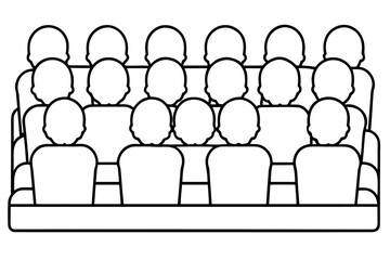 Obraz premium Audience Seating from Front View Coloring Page - Printable Public Gathering