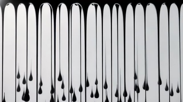Black Liquid Drips on White Background