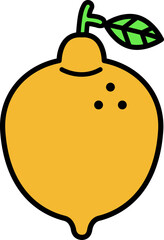 Yellow lemon vector illustration with simple and fresh design