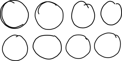 set of hand drawn circles