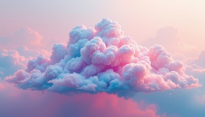 Soft Pink and Blue Clouds at Sunset Over a Calm Sky during Golden Hour