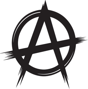 Anarchy Symbol Outline Icon Set &ndash; Capital A, Circle, and Rebellion Culture Symbols