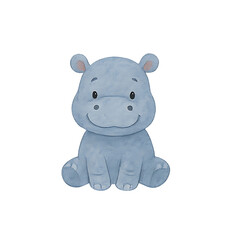 Adorable Watercolor Baby Hippo Art for Nursery Decor