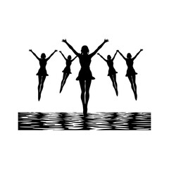 Fototapeta premium Synchronized Swimmer Clipart, Artistic Pose