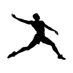 Athlete Silhouette Vector, Sprint Graphic