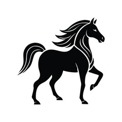 Horse Silhouette with Flowing Mane