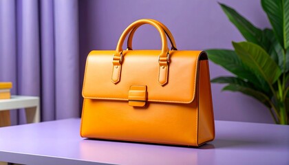 green leather bag