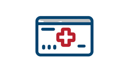 Fototapeta premium Health savings account card icon with medical symbol